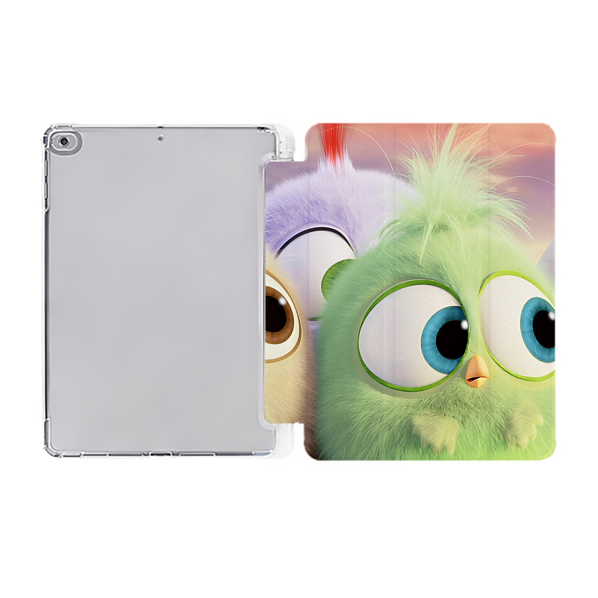 （画像用） Angry Birds アングリーバード IPad ケース ペン収納付き 三つ折りスタンド PUレザー×シリコン 対応機種9.5/10.5/10.9インチ